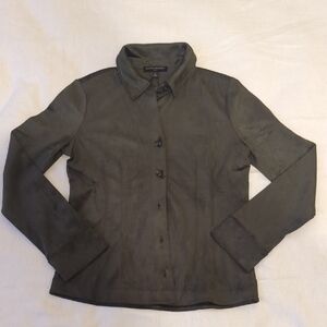 NWT Banana Republic Soft Sueded Dark Green Button-Up Shirt